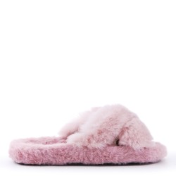 Slipper in mixed materials for women