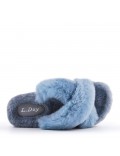 Slipper in mixed materials for women