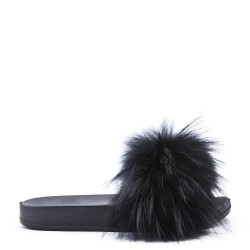 Slipper in mixed materials for women