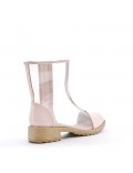 Mixed-material ankle boot