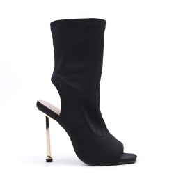 Mixed-material ankle boot