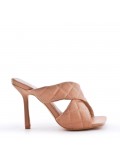 Faux leather heeled sandal