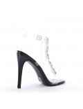 Mix-materials heeled sandal 