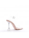 Mix-materials heeled sandal 