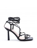 Faux leather heeled sandal