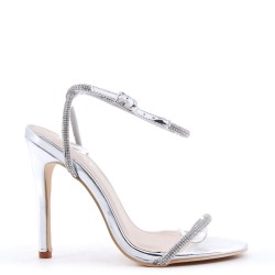 Faux leather heeled sandal