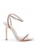 Faux leather heeled sandal