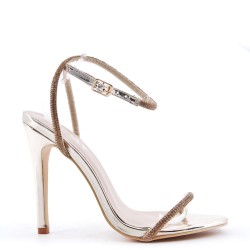 Faux leather heeled sandal