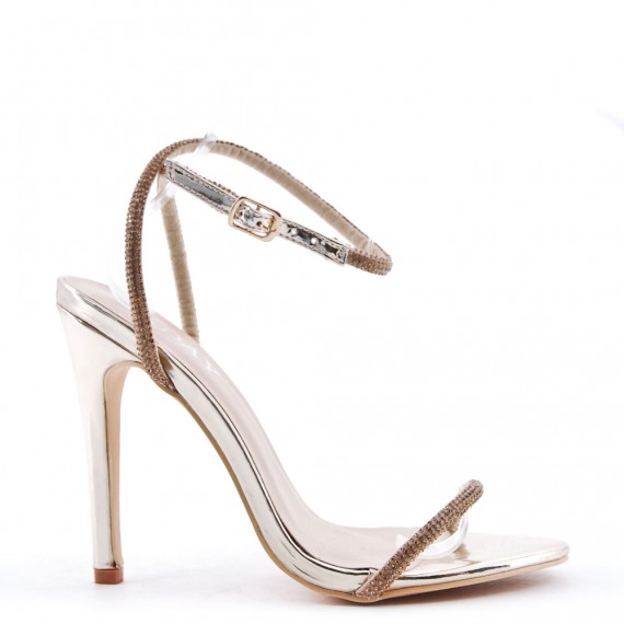 Faux leather heeled sandal