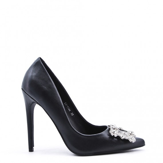 Women's faux leather heeled pumps