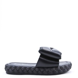 Faux leather slipper