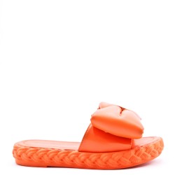 Faux leather slipper