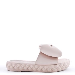 Faux leather slipper