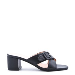 Sandale à talon en simili cuir