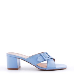 Sandale à talon en simili cuir