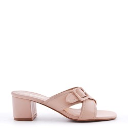 Sandale à talon en simili cuir