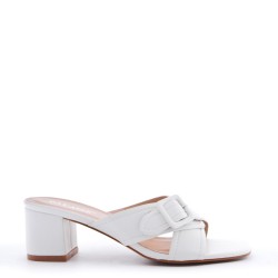 Sandale à talon en simili cuir