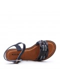 Flat sandals in faux leather for women