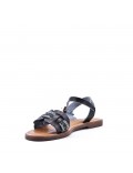 Flat sandals in faux leather for women