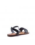 Flat sandals in faux leather for women