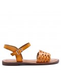 Flat sandals in faux leather for women