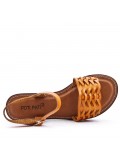 Flat sandals in faux leather for women