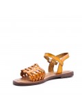 Flat sandals in faux leather for women