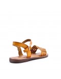 Flat sandals in faux leather for women