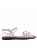 Flat sandals in faux leather for women