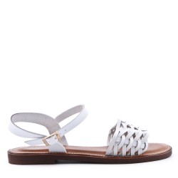 Flat sandals in faux leather for women