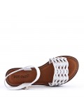 Flat sandals in faux leather for women