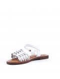 Flat sandals in faux leather for women