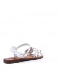 Flat sandals in faux leather for women