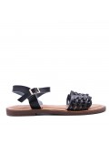 Flat sandals in faux leather for women