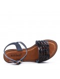 Flat sandals in faux leather for women