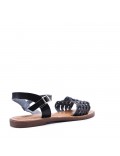 Flat sandals in faux leather for women