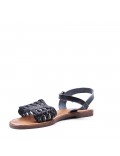 Flat sandals in faux leather for women