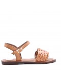 Flat sandals in faux leather for women