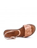 Flat sandals in faux leather for women