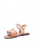 Flat sandals in faux leather for women