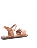 Flat sandals in faux leather for women