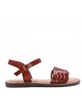 Flat sandals in faux leather for women