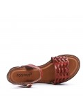 Flat sandals in faux leather for women