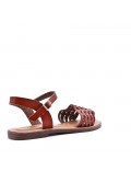 Flat sandals in faux leather for women