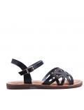 Flat sandals in faux leather for women