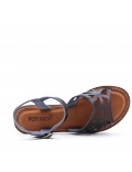 Flat sandals in faux leather for women