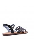 Flat sandals in faux leather for women