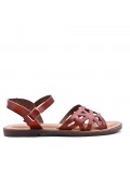 Flat sandals in faux leather for women