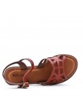 Flat sandals in faux leather for women