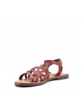 Flat sandals in faux leather for women